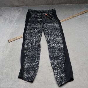Under Armour Leggings Womens Medium Black Fly-By Print Compression 26x27 $60 NEW
